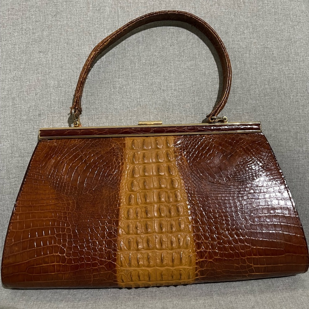 Crocodile Skin Handbag small size made in Germany